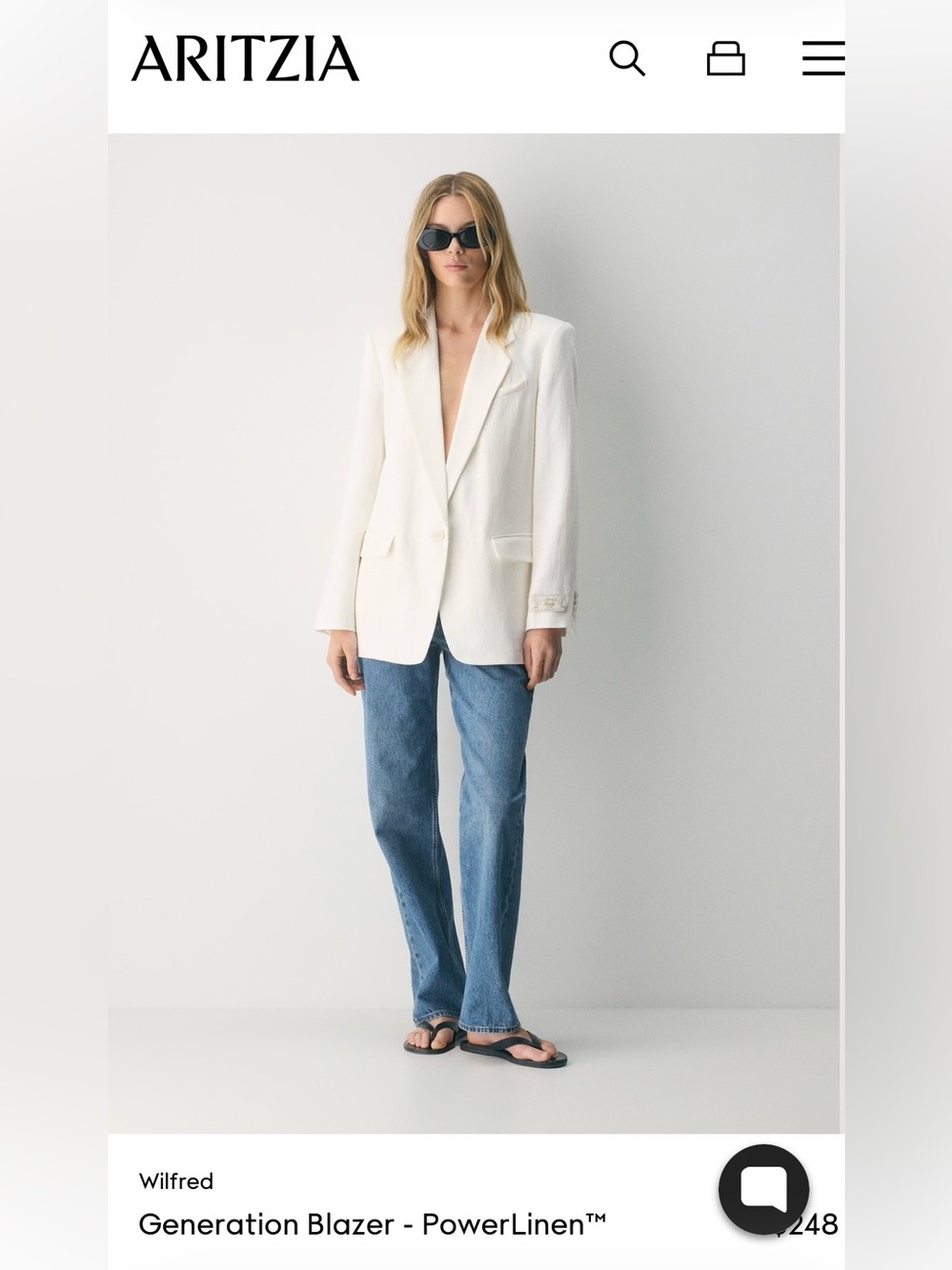 Aritzia Wilfred Linen Generation Blazer BNWT